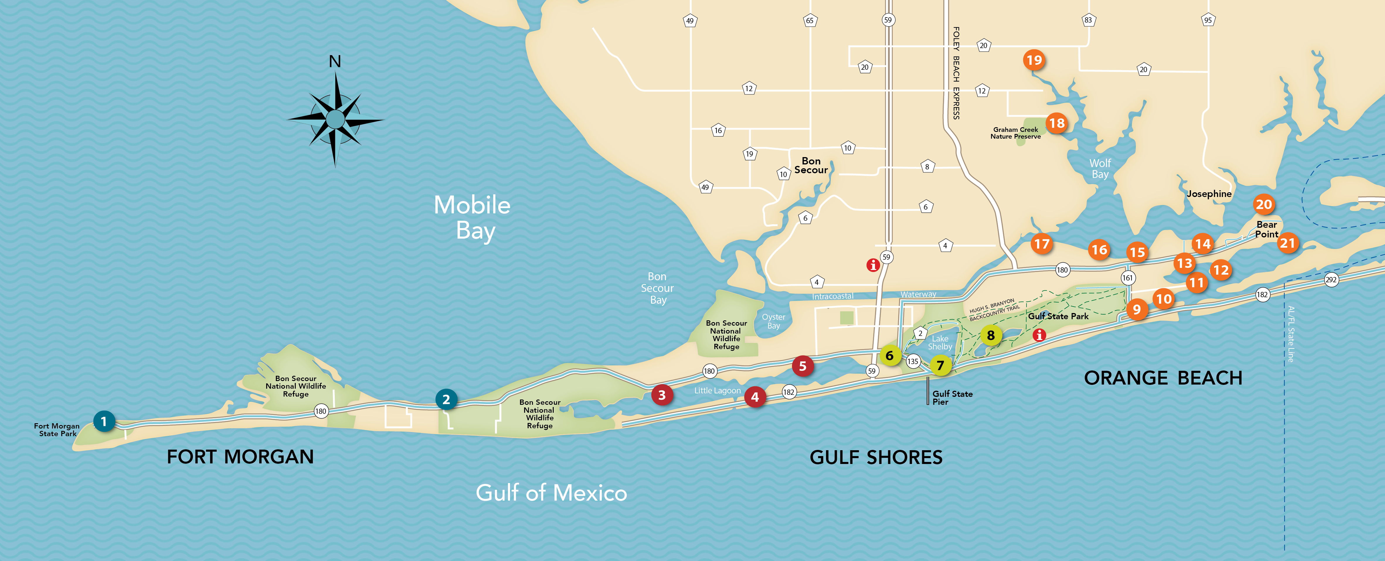 Gulf Shores Beach Map Winna Kamillah